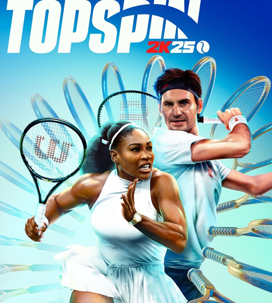 网球游戏《TopSpin 2K25》的封面上有两位传奇人物“费德勒-威廉姆斯”。